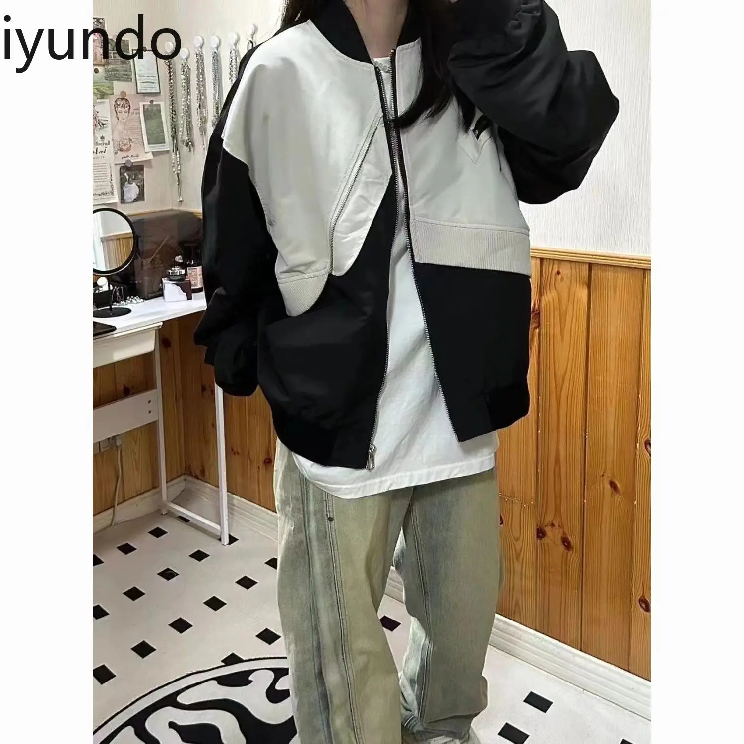 

Vintage Jacket Design Jacket 2025 Spring and Autumn Functional Baseball Pilot American High Street Jacket Women Coat