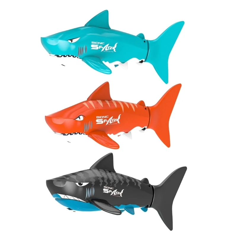 Q0KB RC Pool Toy Remote Control Shark Toy Swimming Pool Fish Toy for Kids Age 6-10 Outdoor Water Toy for 6+ Years Old