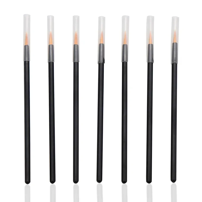 50 Pcs Professional Beauty Makeup Eyeliner Brushes With Cap Fine Nylon Hair Make Up Brush Disposable Fiber Eyeliner Brush