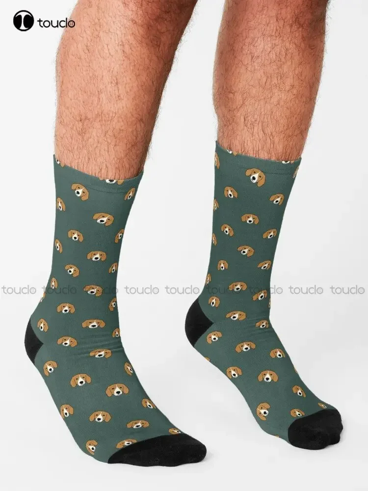 Beagle Pattern Socks Softball Socks Women 360° Digital Printing Personalized Custom Unisex Adult Teen Youth Socks Custom Gift
