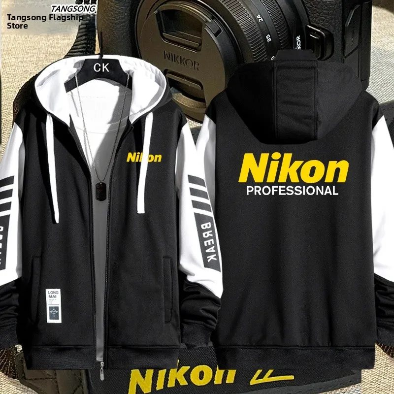 

Куртка с капюшоном для операторов фото- и видеосъемки, рабочая одежда, осенне-зимнее пальто свободного кроя с длинными рукавами на молнии