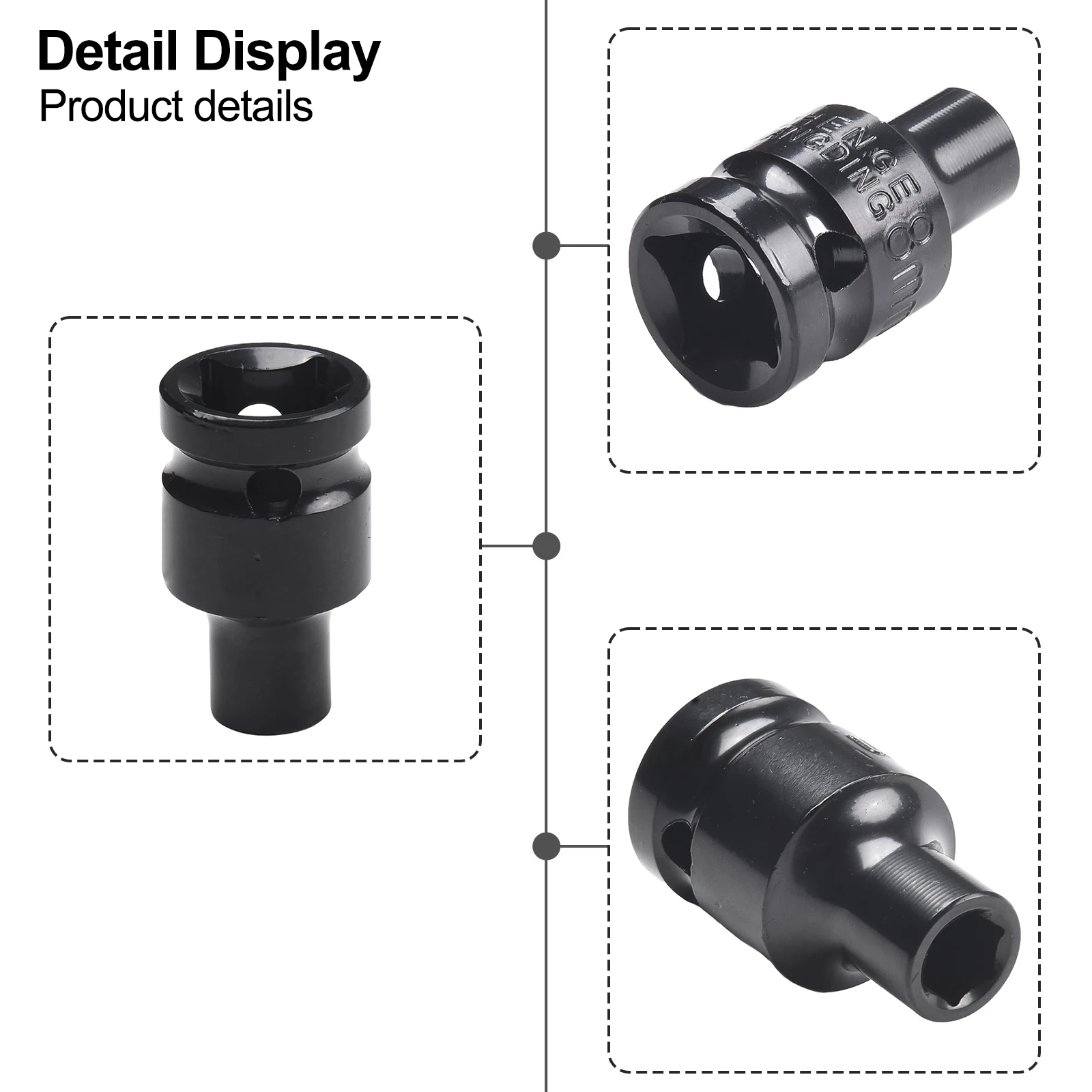 1 2 Inch Adapter Socket Driver Head Metal Material Latch Design 20 Specifications Available Black Color Tire Repair