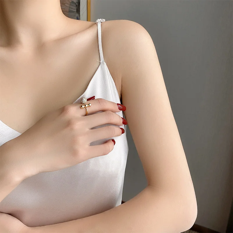 Irregular Hollow Opening Rings For Women Stainless Steel Gold Color Geometric Ring Fashion Simple Party Christmas Jewelry Gifts