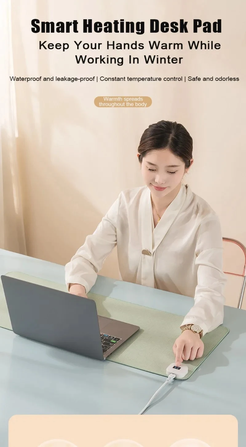 Electric Heat Mouse Pad Table Mat Display Temperature Heating Mouse Pad Keep Warm Hand For Office Computer Desk Keyboard Winter