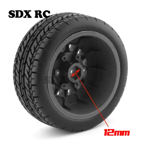 4Pcs 113Mm 1/8 1/10 Short Course Truck Tire Tyre Wheel With 12 14 17Mm Hex For Slash Arrma SENTON VKAR RC Car