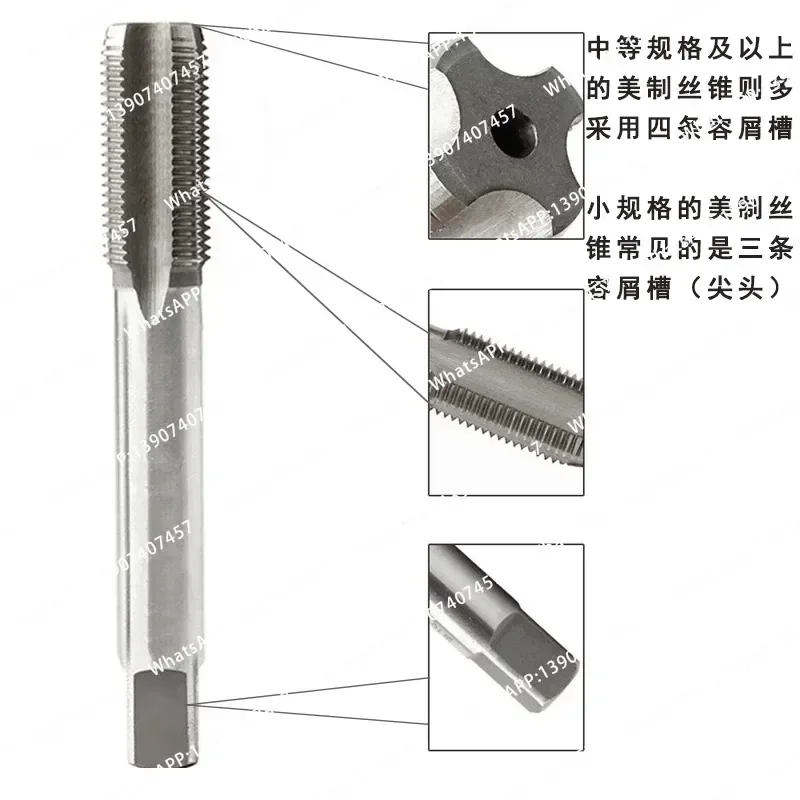American tap die thread set 2-piece set, tapping + die 7/8 15/16 1 inch 1/16 set