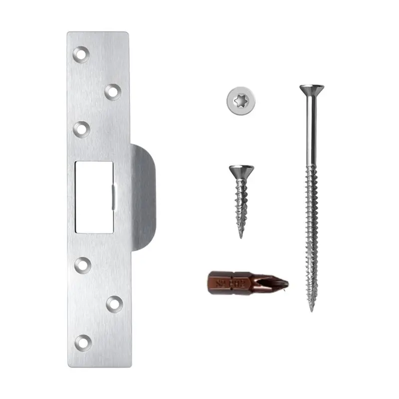 B44C Door Strike Plate Reinforcement Plate, Front Door Strike Plate,7 In. Hole Centers, Front Door Security Devices