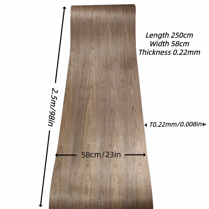 Natural Black Walnut Extra-Wide Veneer Sheets for DIY Woodworking -Ideal for Gift Boxes Jewelry Cases Stationery Decoration