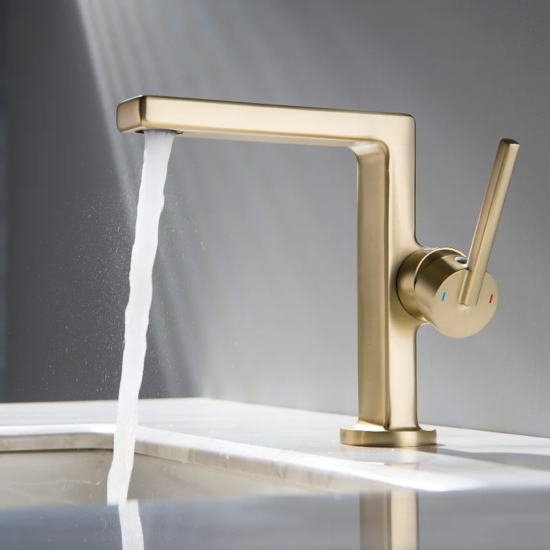 

Brushed Gold Bathroom Faucet Hot & Cold Black Bathroom Basin Faucet Mixer Lavotory Faucet Bathroom Vessel Sink Mixer Taps Brass