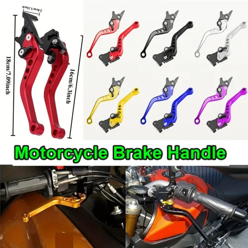 Imagen 1 del producto HQ-mango de freno de embrague Universal para motocicleta, palanca de tambor de freno ajustable de aleación, mango de freno de disco doble CNC, manija de freno de motocicleta