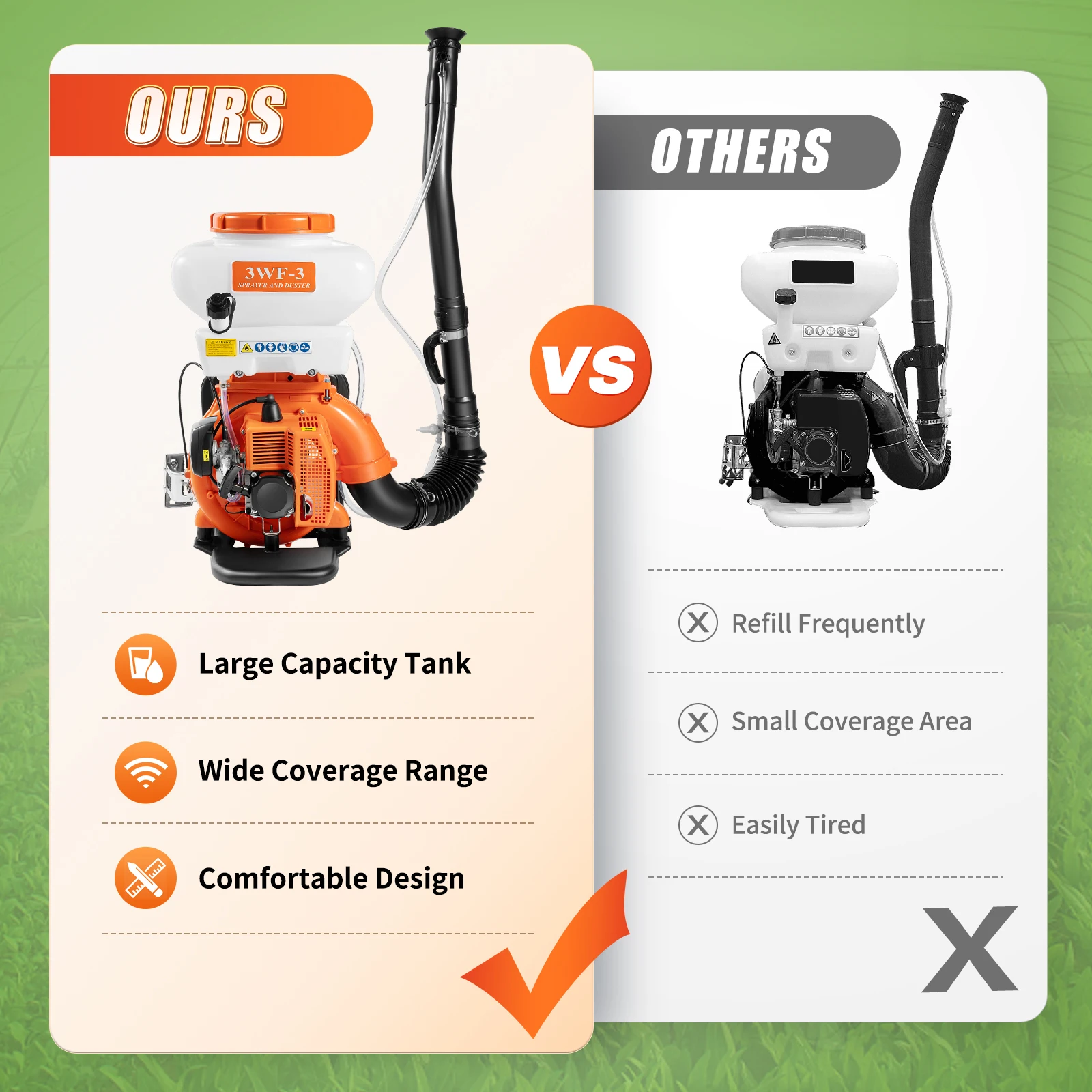 41.5cc Gas Powered Backpack Sprayer 2 Stroke 3.7 Gal 2.13kW 39.4ft Mist Duster Agriculture Pesticide Spraying Farm Garden Tool
