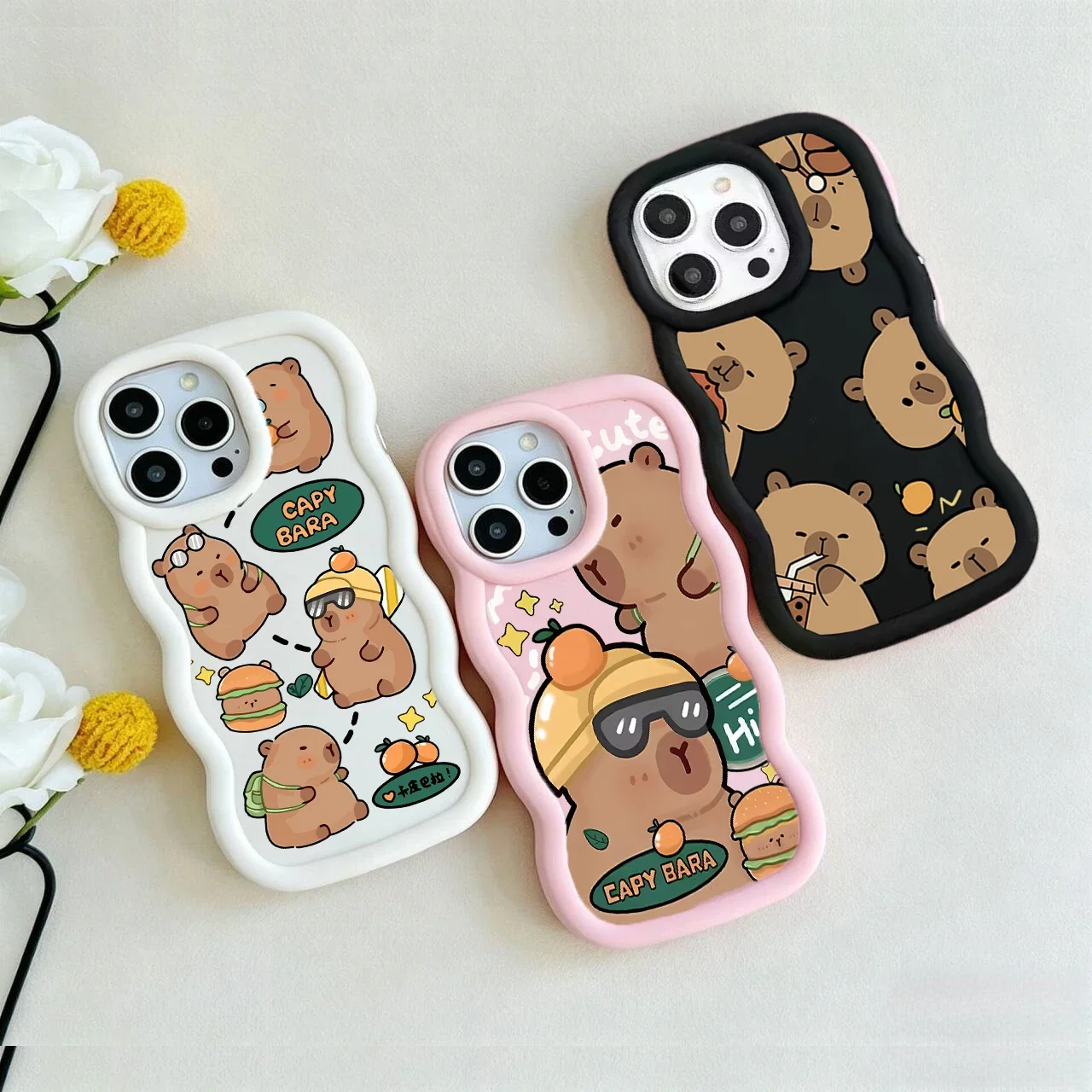 Funda con diseño de capibara para Motorola Moto Edge 60 50 Fusion Pro G75 G22 E13 G32 G35 Edge 40 NEO E14 G22 G14 G55 G84 5G