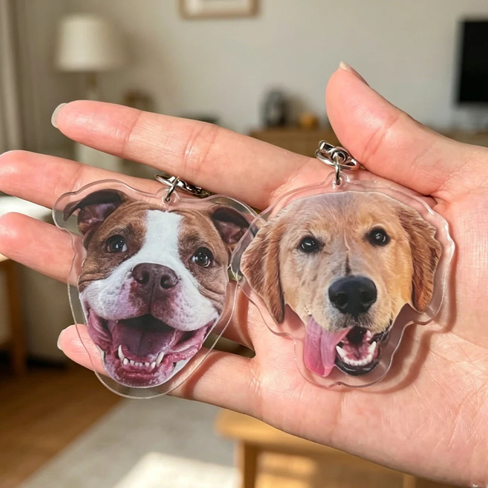 

Customized Acrylic Personalized Commemorative Pet photo Keychain The Best Gift For Commemorating Pet To Carry With You Souvenir
