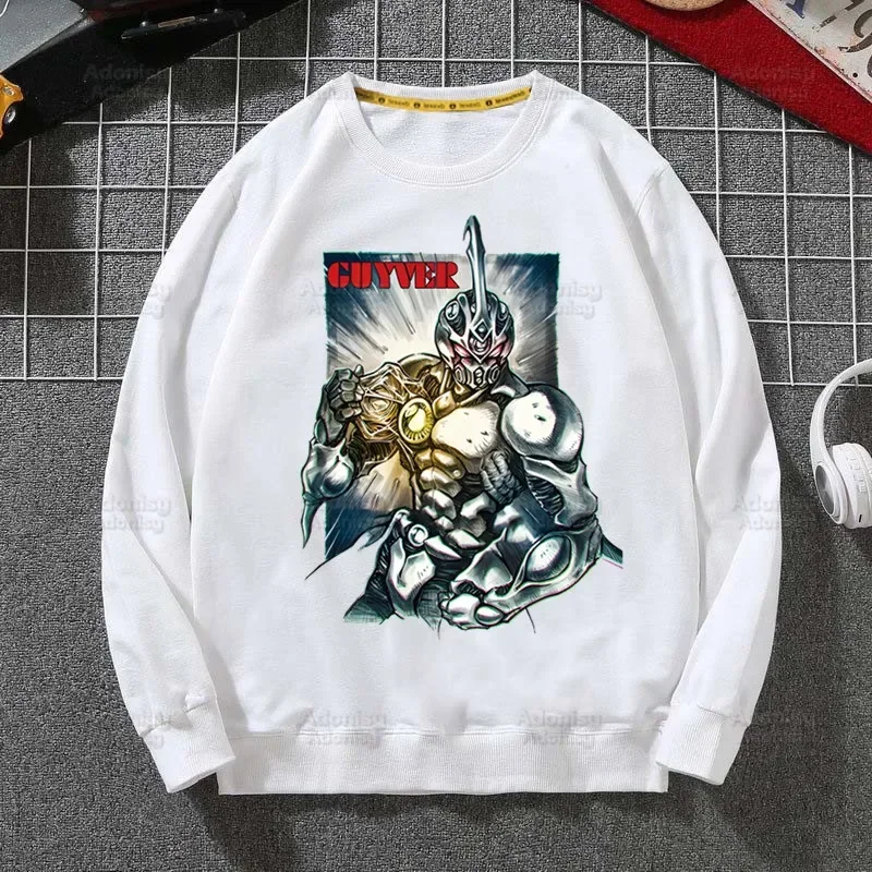 

Guyver Bio Booster Armor Manga Anime Hoodies Spring Autumn Male Casual Sweatshirts Men's White Color Hoodies Sweatshirt