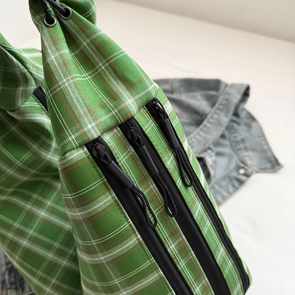 

Модная винтажная клетчатая сумка через плечо в японском стиле, вместительная клетчатая сумка-кроссбоди, повседневная женская сумка-тоут для отдыха, для девушек