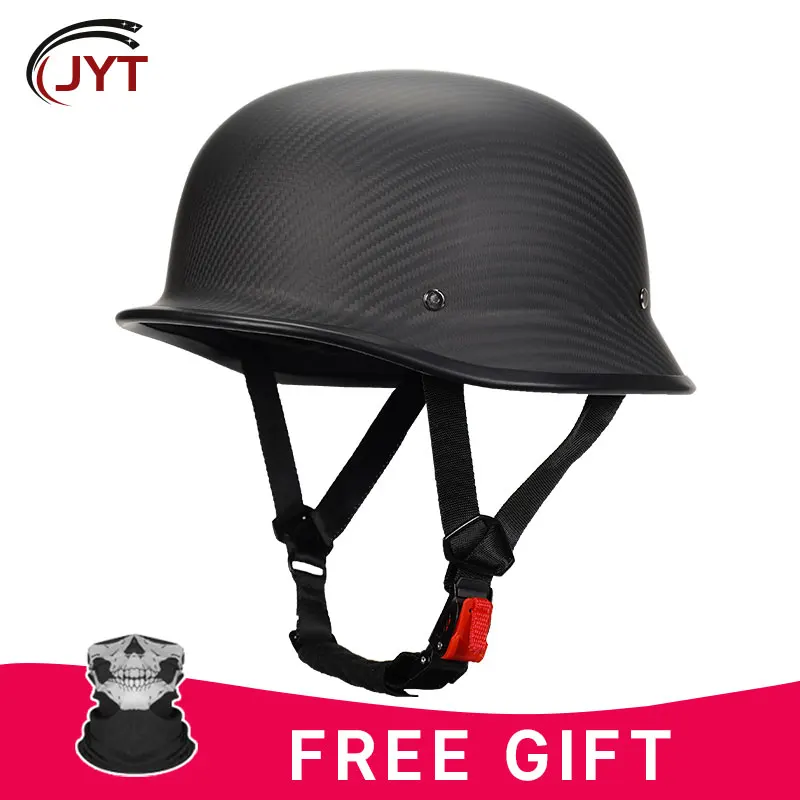 Carbon Fiber Half Face Helmet Low Profile Motorcycle Helmets Ultra Light Carbon Shell Safety Cap DOT Approved 1/2 Half Helmet