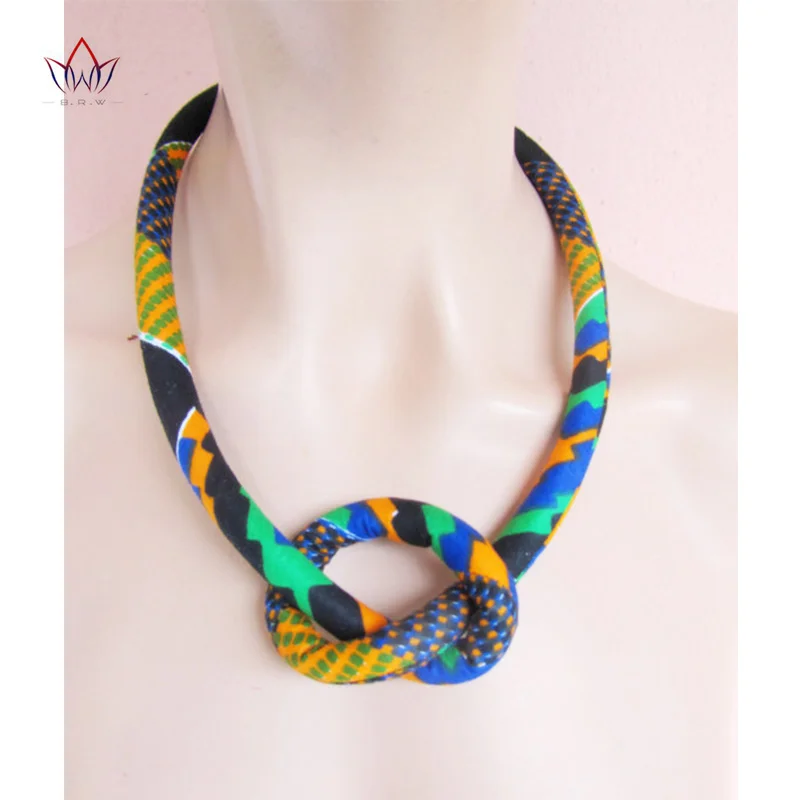 African Print Necklace Ankara Print Necklace African Ethnic Handmade Jewellery African Cotton Fabric Jewellery For Women WYB204