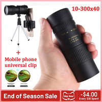 10-300x40 HD Zoom Portable Telescope High Quality Long Distance Telescope Powerful Professional HD Hunting Travel 2023 NEW