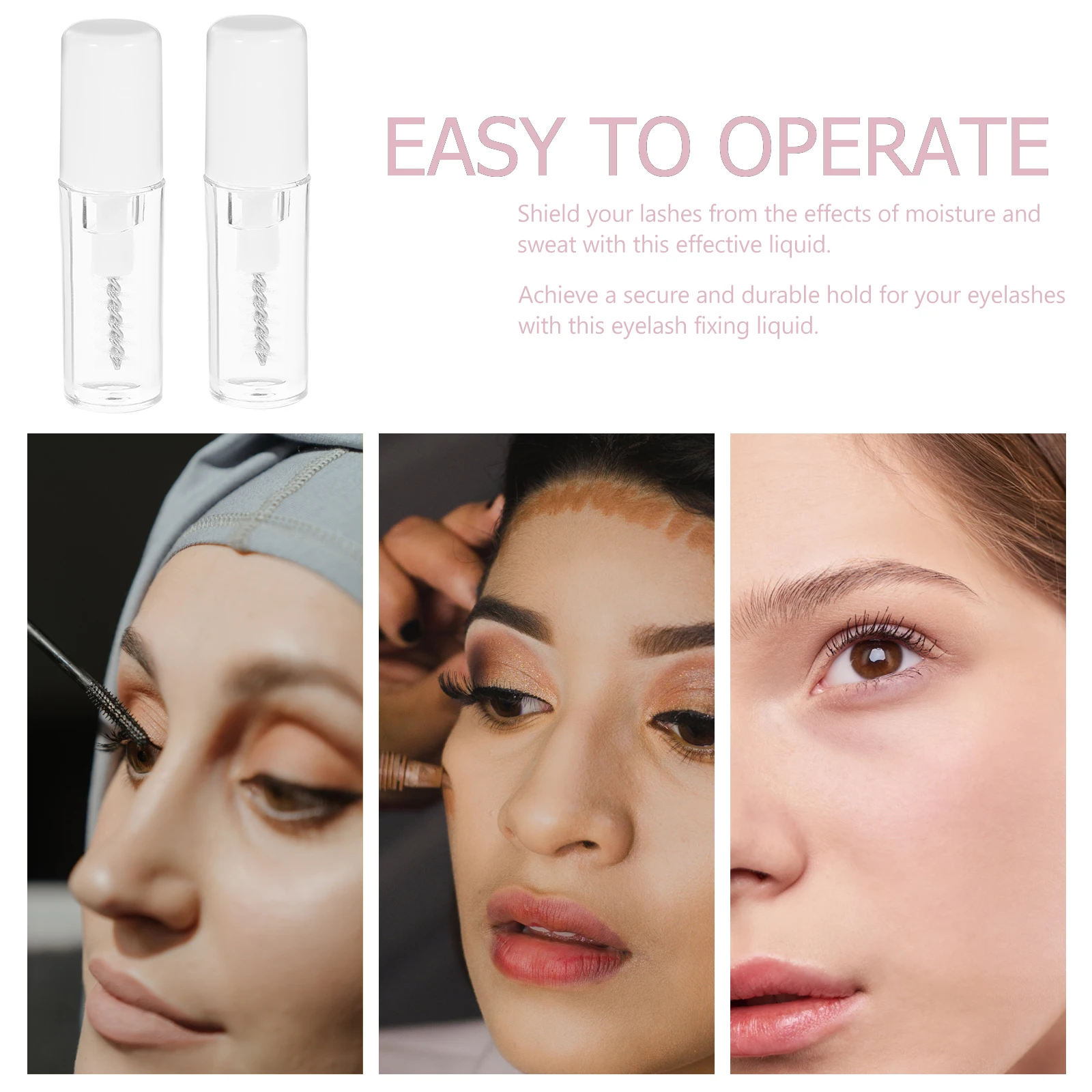 

4 Pcs Eyelash Setting Liquid Clear Brow Gel Lightweight Travel Size Waterproof Formula Non Irritating Safe For Eyes