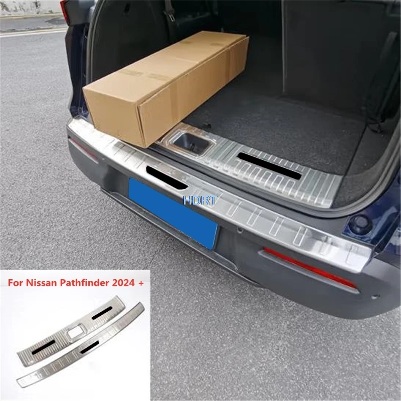 

Car Style Rear Bumper Plate Trunk Guard For Nissan Pathfinder 2024 + Door Sill Welcome Pedal Trim Protector Sticker Accessories