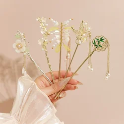 Hanfu New Chinese Hairpin Female Step Shake Simple Tassel Light Luxury Retro Cheongsam Chinese Style Hair Accessories