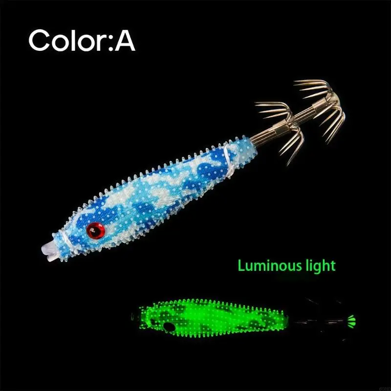 

High Performances Glowing Squid Jig Hook Squid Jig Sea Fishing Lures Jigging Octopuses Cuttlefishes Shrimp Hard Baits 69HD