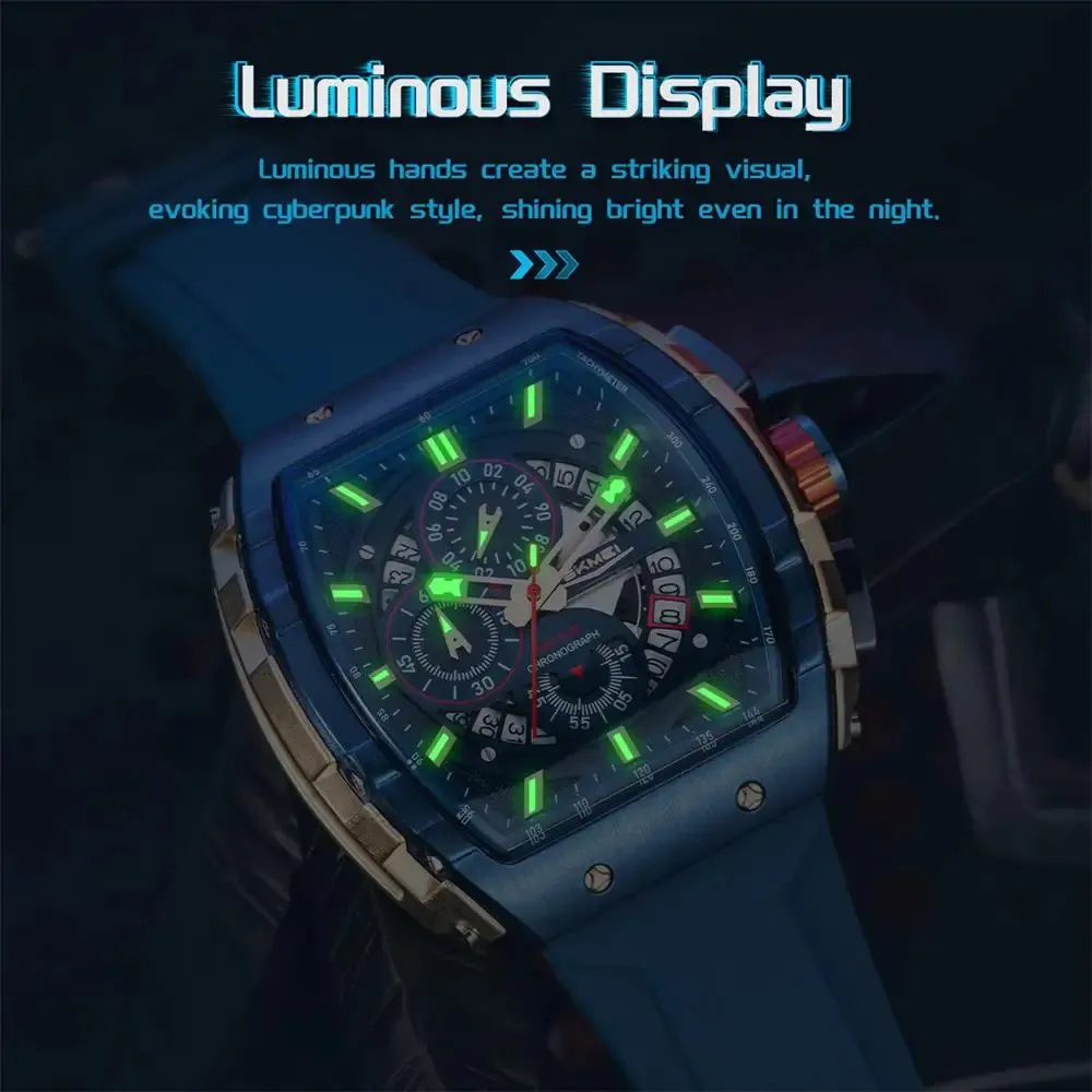 الموضة ساعات كوارتز بتقويم كبير أنيق SKMEI 7099 MAN مقاومة للماء #6