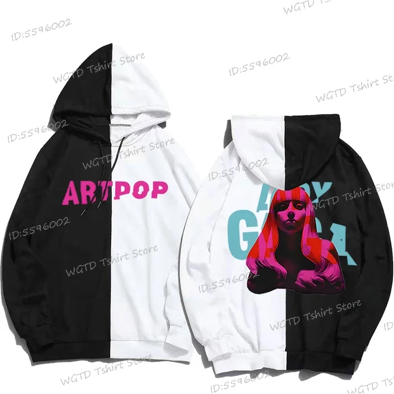 Lady Gaga The Fame Harajuku Classic Hoodies Men Women Zach Bryan Hoodie Tops Music Fans Gift Streetwear Two Tone Pullover Hoodie