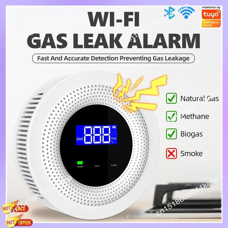 

CLCU Tuya Wi-Fi детектор утечки природного газа датчик утечки звуковая сигнализация дистанционное управление защита безопасность умный дом простая установка