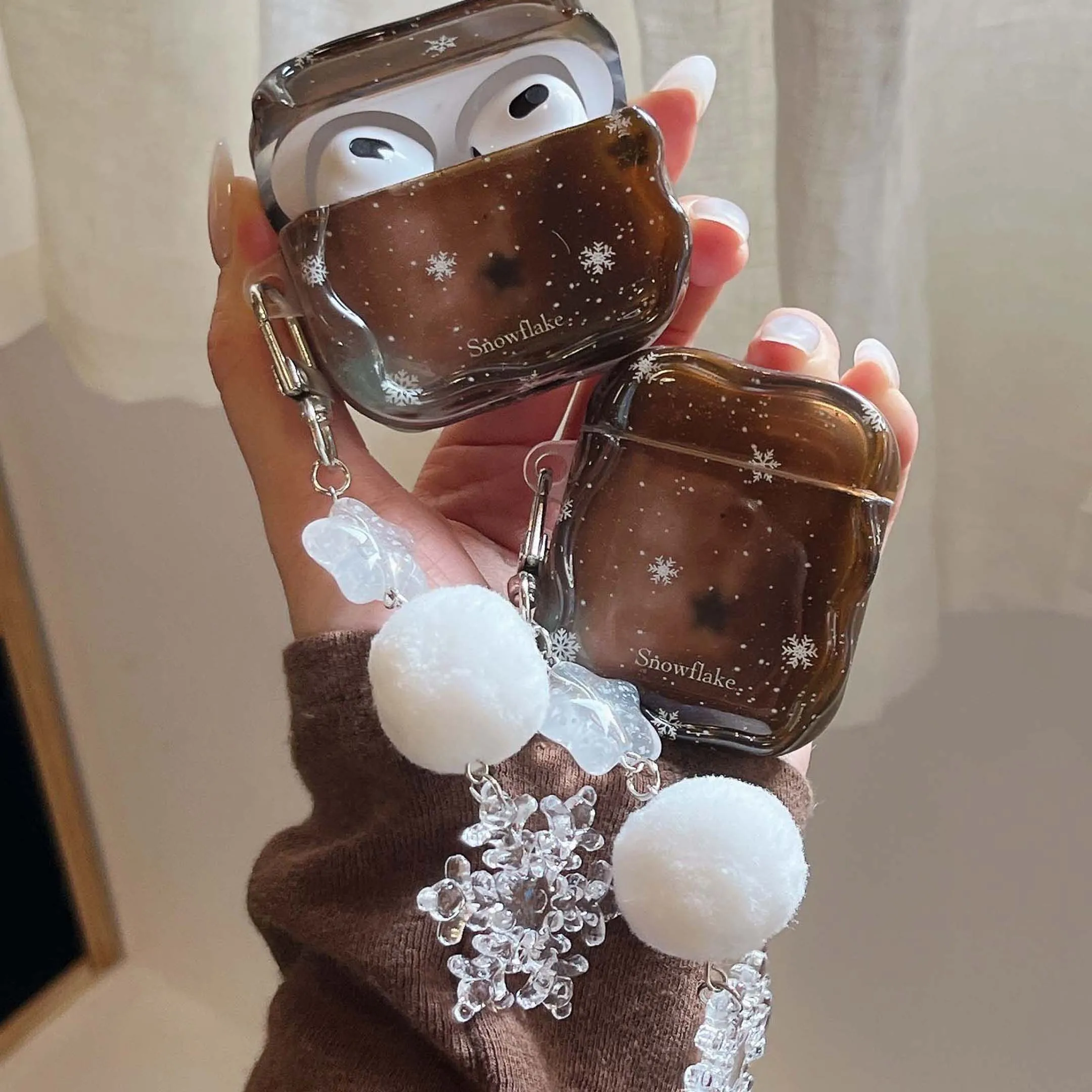 Buon Natale felice fiocco di neve imd custodia lucida per auricolari scatola di ricarica bluetooth wireless per apple airpods 3 pro 2nd 2 1 4 cover