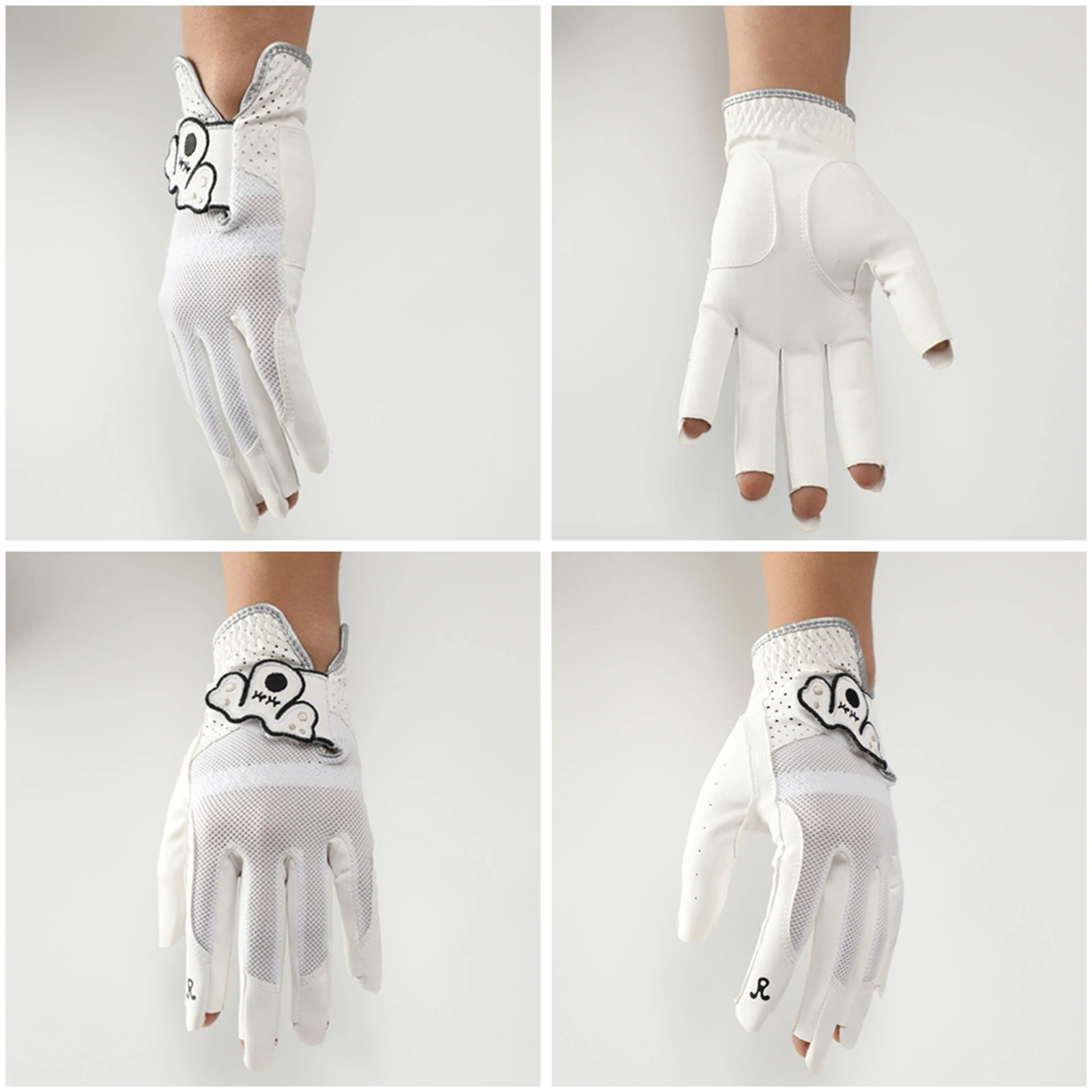 Men\'s Woman Golf Glove Left Hand Breathable Soft Leather White Hand Wear No Sweat for Outdoor Golf Equipment Golfer Supplies