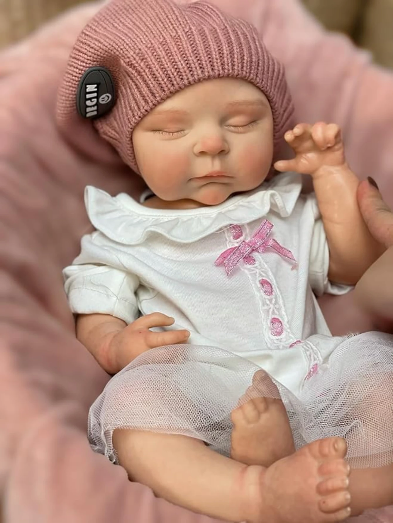 18 Inch Lifelike Peaches Full Silicone Bebe Reborn Doll Handmade 3D Painted Skin Newborn Baby Doll Girl