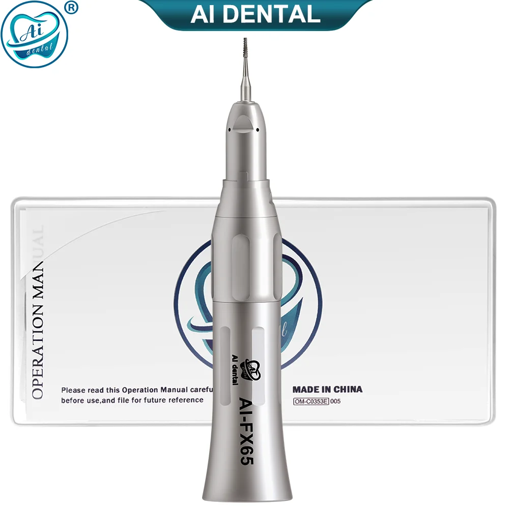 Pieza de mano de contraángulo Dental AI-FX65, relación 1:1, baja velocidad, recta, fresas HP con sistema de cabezal limpio para herramientas de