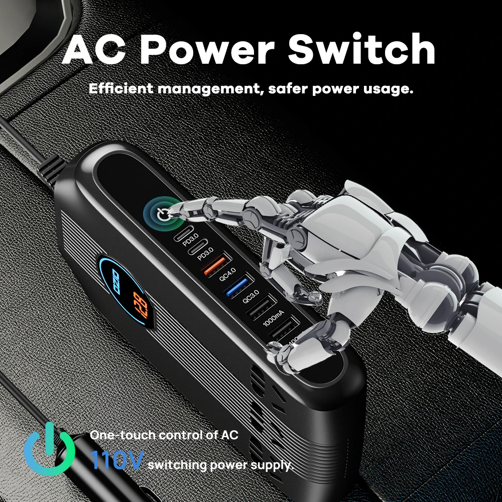 Imagem -05 - Universal Power Inverter 12v 220v Pura Onda Senoidal Converter Car Charger Usb qc 3.0 4.0 pd 3.0 Fast Charging Power Adapter 300w