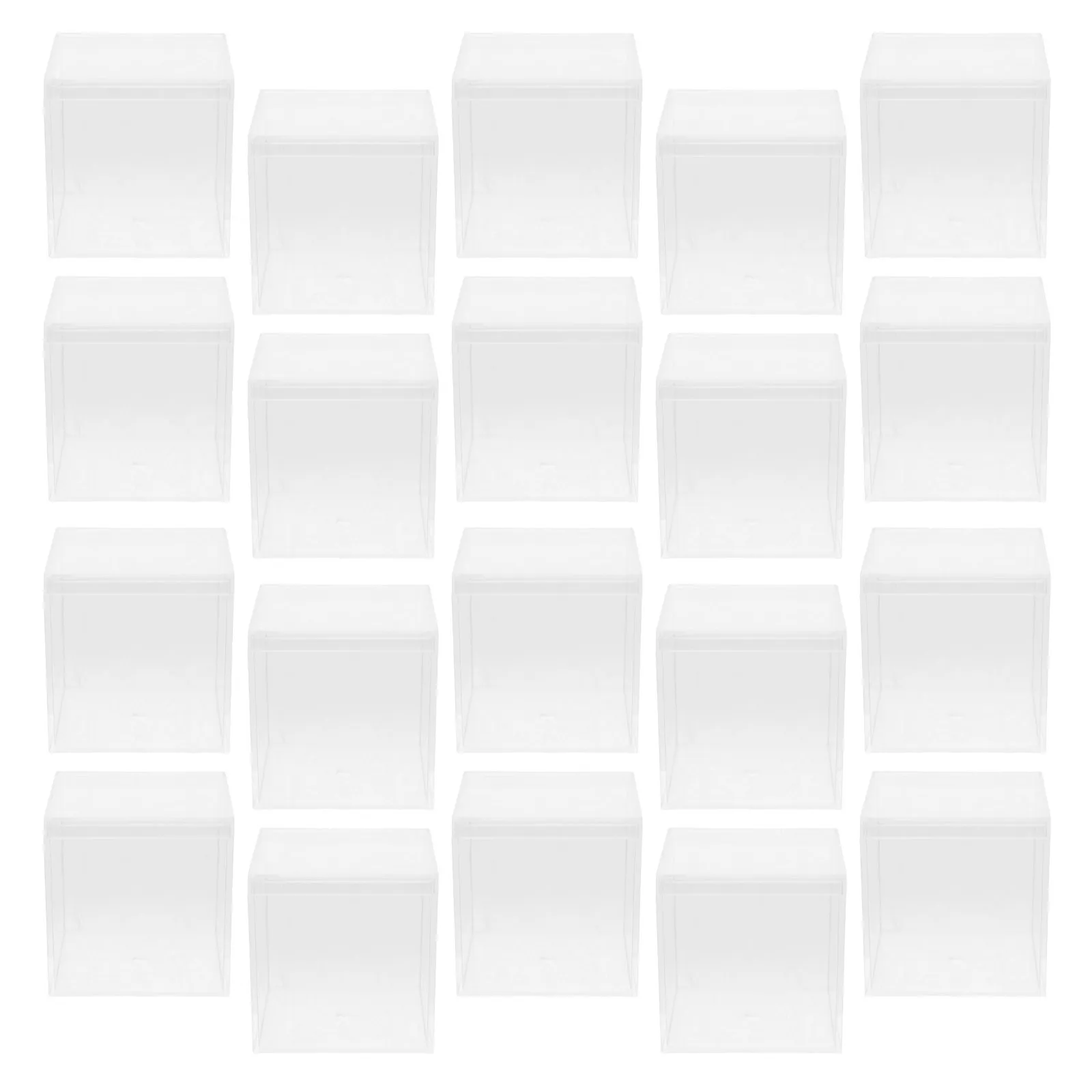 

24Pcs Transparent Plastic Square Boxes Clear Candy Storage Mini Treat Containers Party Favor Boxes Wedding Display Cases