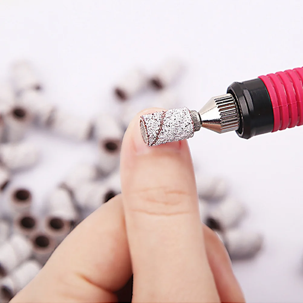 

100Pcs Nail Sanding Bands Manicure Pedicure Sanding Ring Grinding Head Nail Drill Polisher Accessories Gel Polish Remover