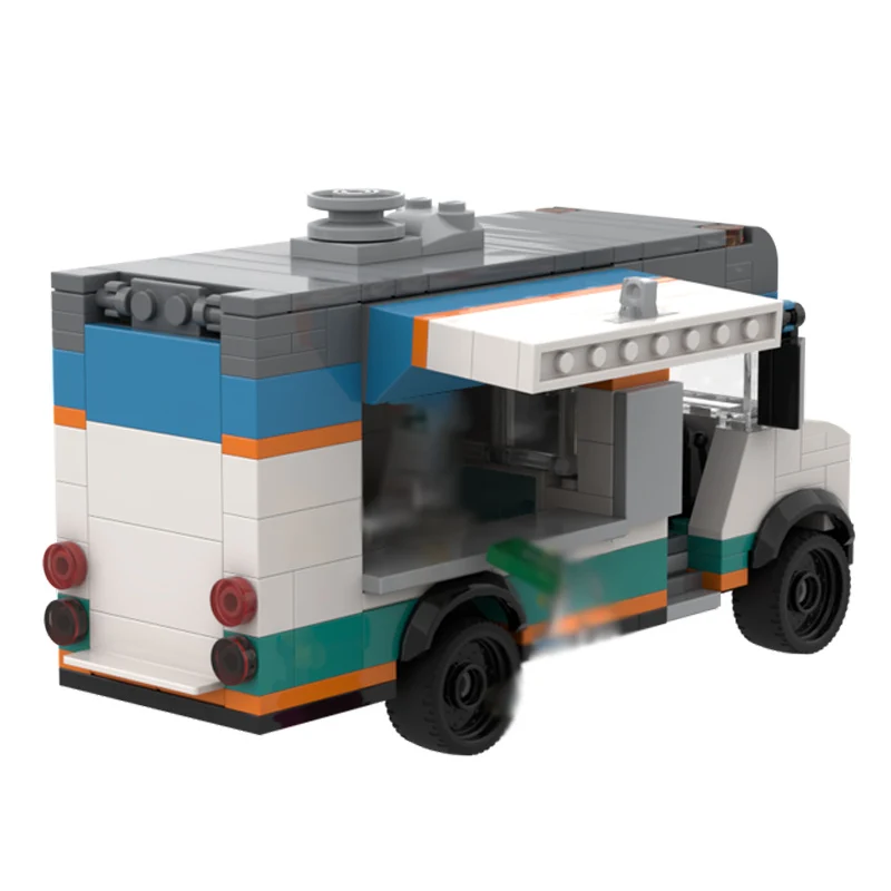 Speed Racing Car Model MOC Building Bricks Food Transport Truck Modular Technology Children Holiday Gifts Assemble Toys Suit