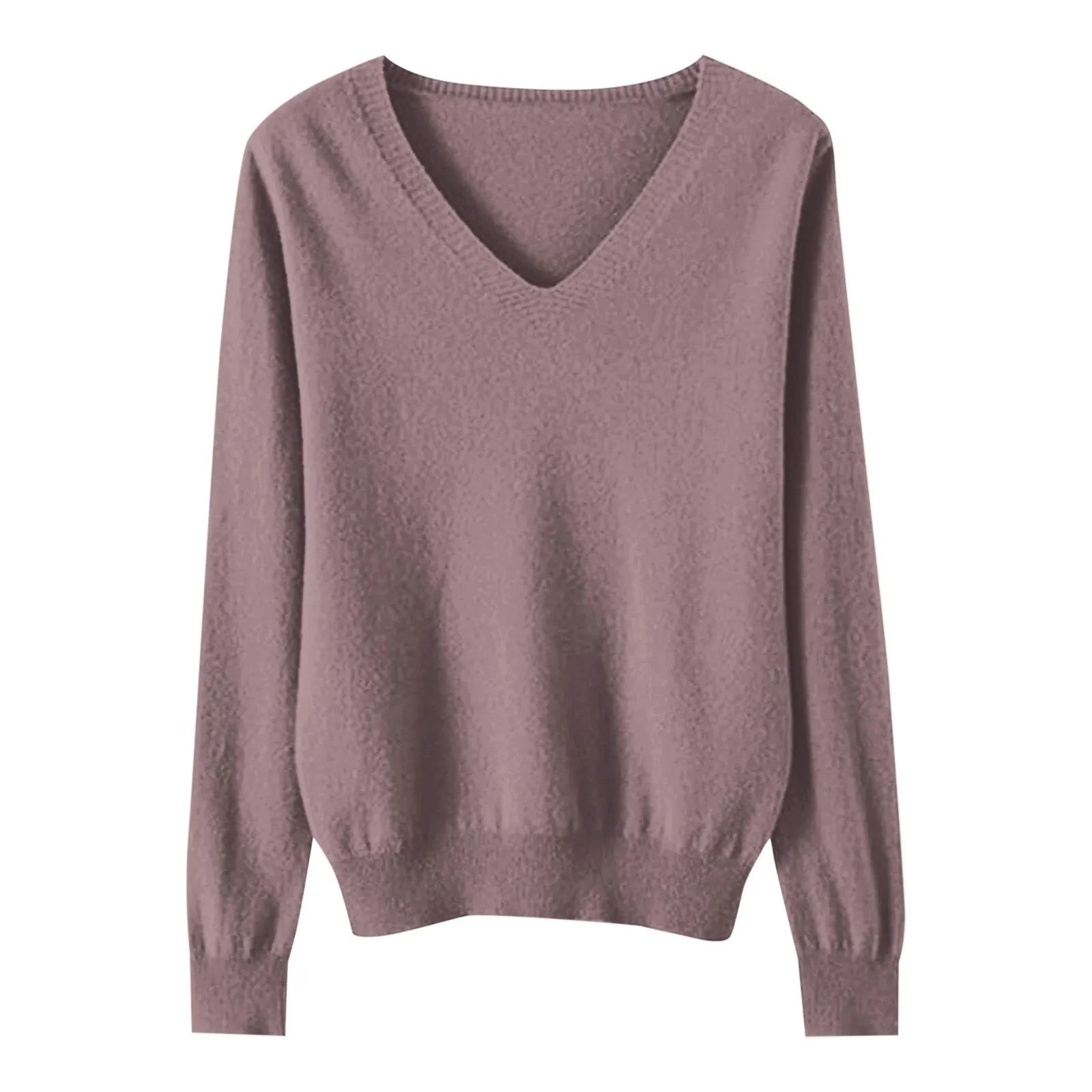 2024 Jesienny sweter damski Dzianinowe koszulki z krótkim rękawem z dekoltem w szpic Koreańska moda Pullovers Solid Bottoming Shirt Jumper