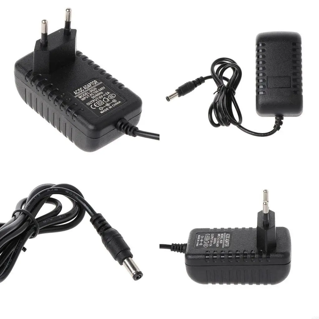 6V 2A Power Supply Adapter 50/60HZ, EU Plug Power Cord, AC 100-240V to f