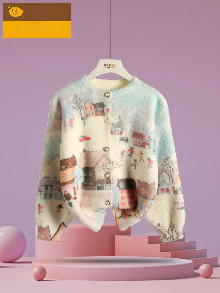 scene-de-neige-peinte-a-la-main-pour-enfants-filles-pull-tricote-en-velours-de-vison-manteau-thi-cardigan-ouvert-en-tricot-de-velours-double-face