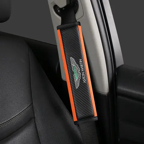 Auto Emblem Style For Aston Martin DBS Superleggera DB5 DB9 One-77 Vanquish Car Seat Belt Shoulder Protector Cover Accessory