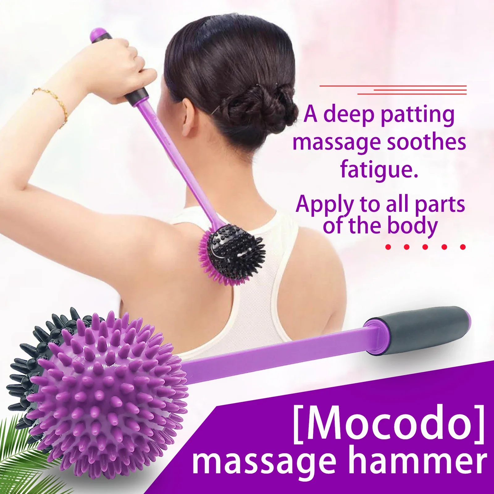 Taiwan Style Back Massage Hammer, Meridian Beating Stick for Shoulder and Cervix Vertebra, Full Body Patting Device and Gua Sha