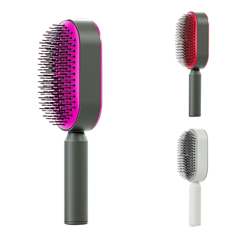 Comb Hair Brush For Women One-Key Cleaning Hair Loss  Massage Scalp Comb Anti-Static Hair Styling Tools