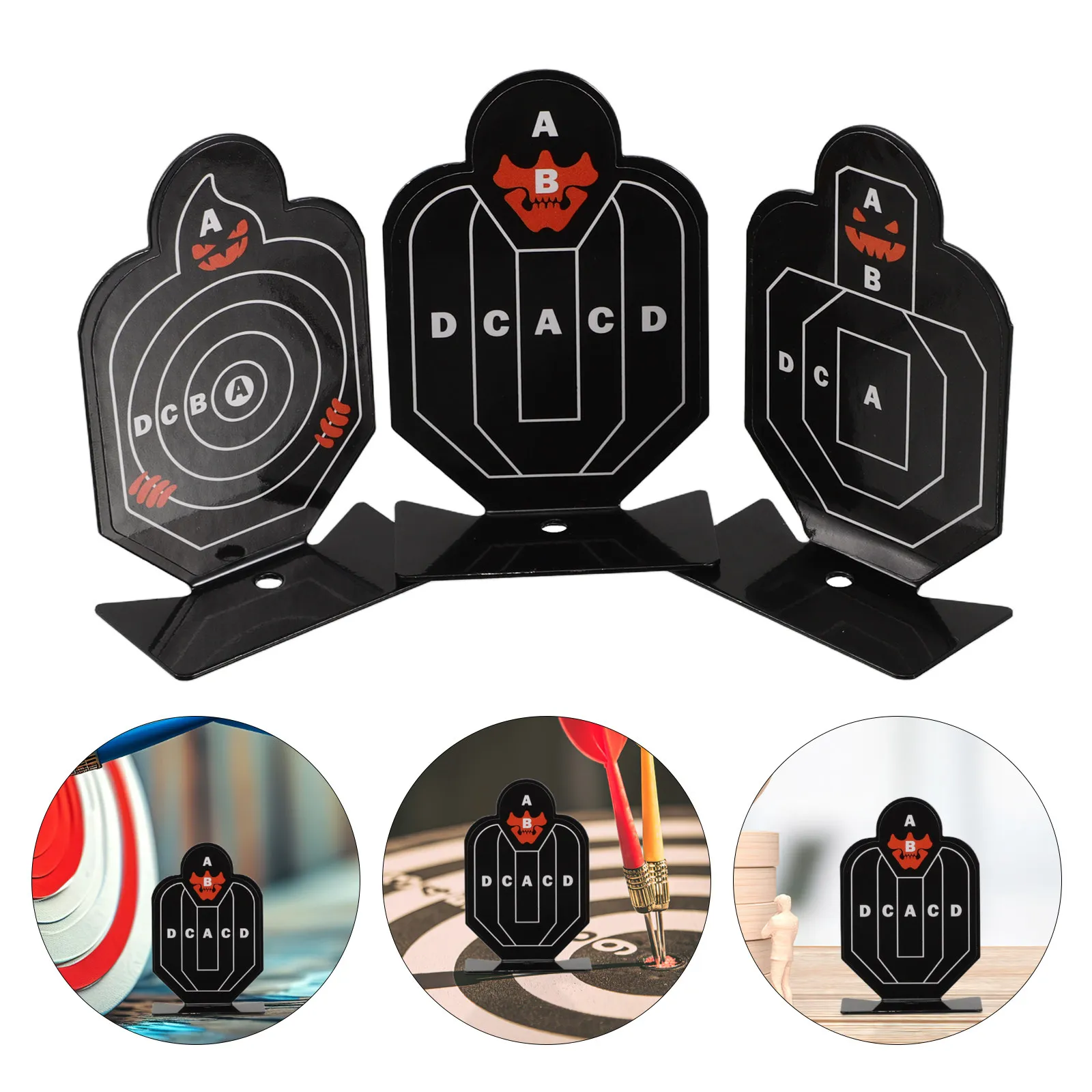 3Pcs Metal Shooting Targets Rotatable Board Precision Practice Tool for Outdoor Training Range Game Small Shoot Target