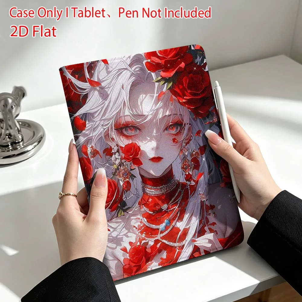 Anime Red Girl Soft For Lenovo Xiaoxin Pad Pro Tab P12 P11 11 13 11.2 inch K11 Plus Pen Tray Tablet Case