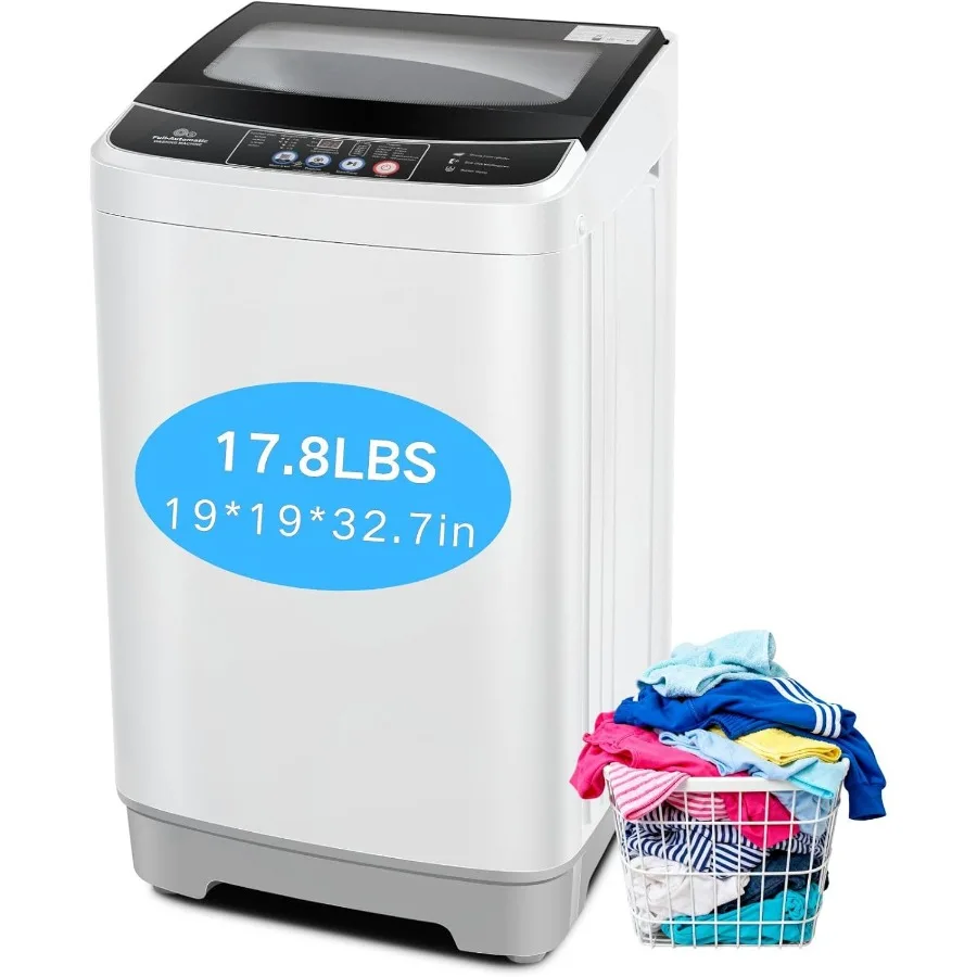 

Compact Portable Washing Machine with 17.8Lbs Capacity and 2.4Cu.ft Washer and Dryer Combo for Apartment RV Dorm or Small Space