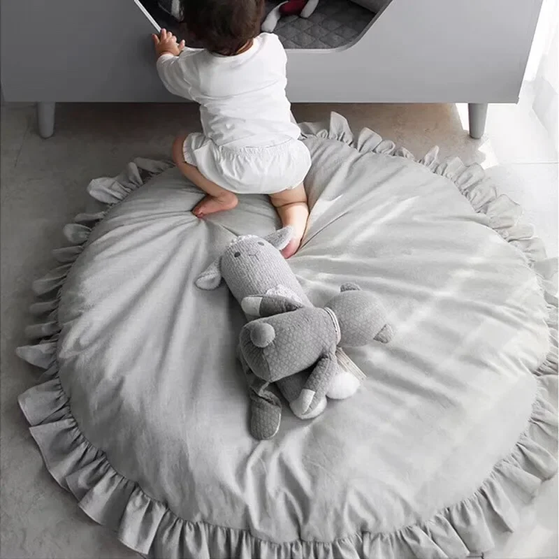 Cotton Baby Play Mat Game Blanket Newborn Photography Props Crawling Pad Round Infant Toys for Children Kids Rug Gym Activity
