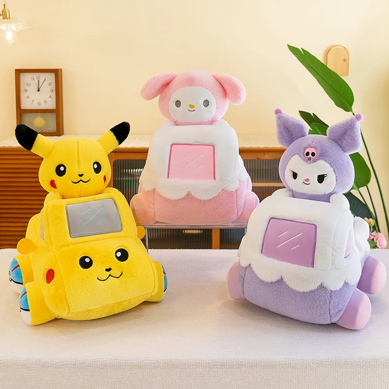 新しい漫画サンリオかわいい変身小型車ぬいぐるみ車クロミメロディぬいぐるみ人形装飾誕生日ギフト