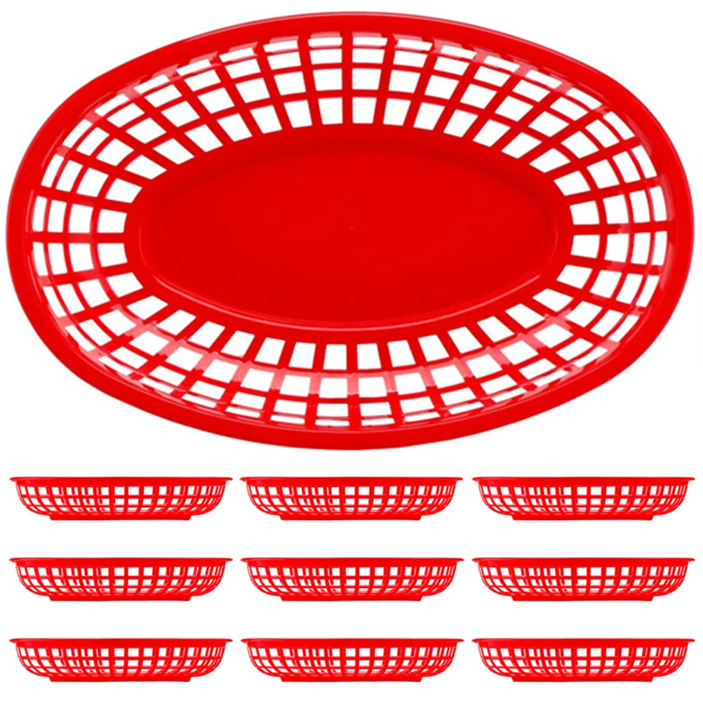 10 Pcs Chips Snack Basket Bread Container Food Tray Plastic Sundries for Catering