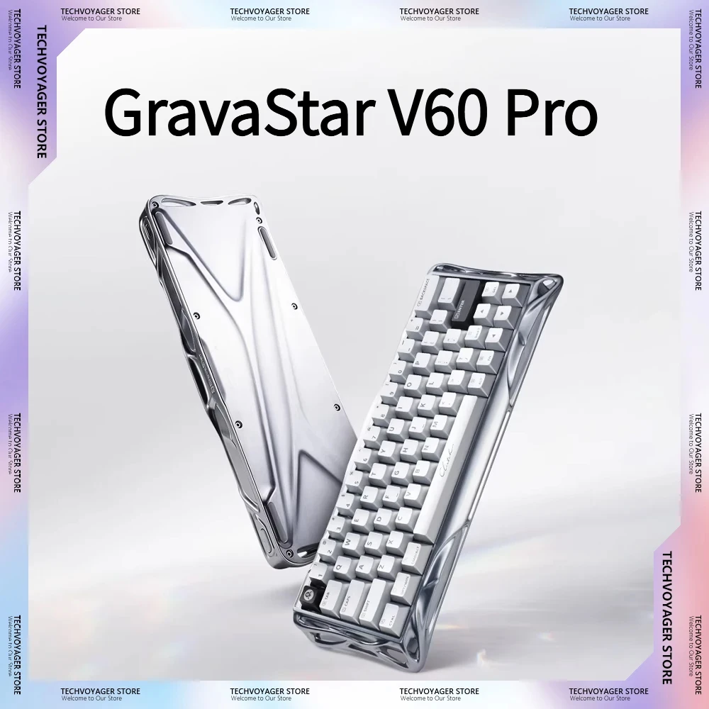 

Механическая клавиатура GravaStar V60 Pro с магнитными переключателями, низкой задержкой, полностью алюминиевая, проводная, для геймеров, аксессуары для ПК, подарки